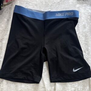 Nike Black Shorts with Blue Waistband